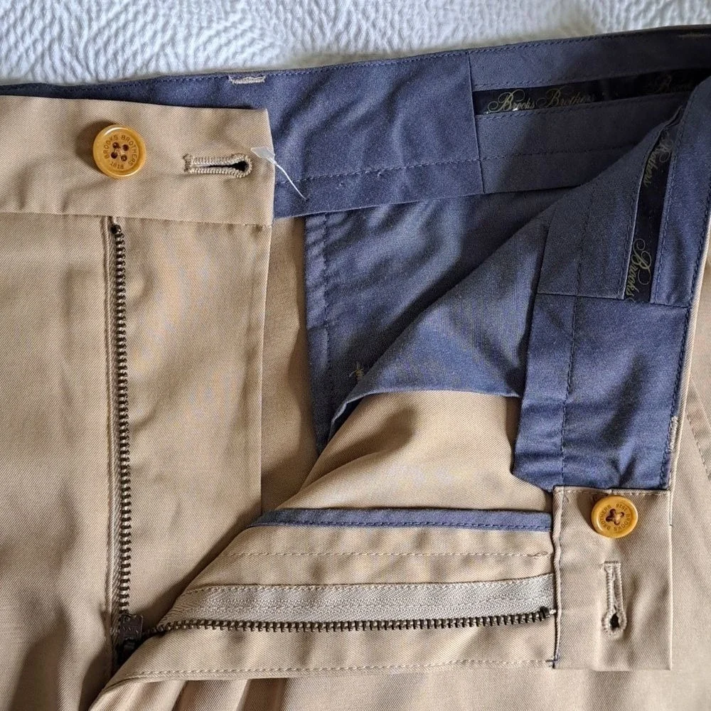 Brooks Brothers Mens Advantage Performance Shorts Flat Front Zipper Size 34 NWOT